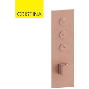 Facade Thermo Twist Thermostatique 3 Sorties Or Rose Brosse Quadri - Cristina Ondyna Xq61334p