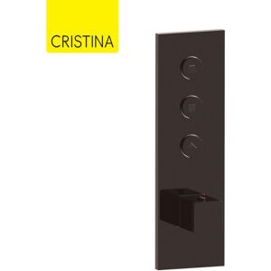 Facade Thermo Twist Thermostatique 3 Sorties Chrome Noir Quadri - Cristina Ondyna Xq61372