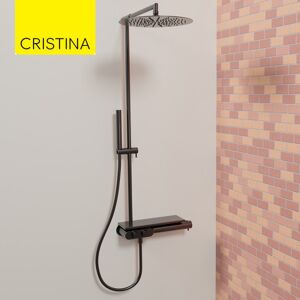 Colonne De Douche Thermostatique Chrome Noir Brosse Thermo Up - Cristina Ondyna Xt48875