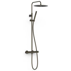 Ensemble De Robinet Thermostatique Mural À 2 Voies Pour Douche Noir Bronze - Tres 19039302kmb