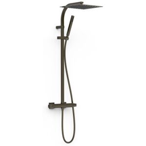 Ensemble De Robinet Thermostatique Mural À 2 Voies Pour Douche Noir Bronze - Tres 19039305kmb