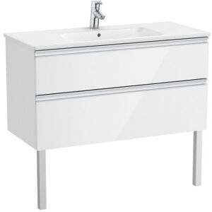 The Gap Unik 2t Lavabo Slim Centre 1000 Blanc Brillant/poignees Alu Brillantes - Roca A851852806