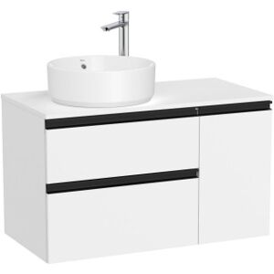 The Gap Pour Lavabo À Gauche 900 Mm Blanc Mat/poignees Noires - Roca A851503509