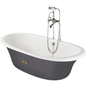 Baignoire Fonte Émaillee Ovale Avec Fond Antiderapant Exterieur Gris 1700x850 Newcast - Roca A233650000