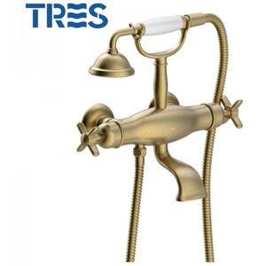 TRES Mélangeur Bain‑douche Thermostatique Laiton Vieilli Mat - Tres 24217609lm