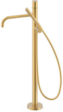 Mitigeur Sur Pied Pour Baignoire Et Douche1 Colonne Verticale Or Mat 24k - Tres 26247006om