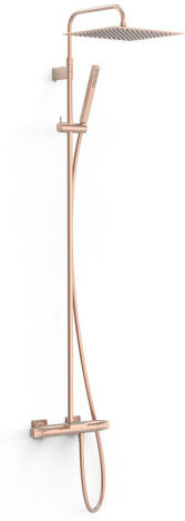Ensemble De Robinet Thermostatique Mural À 3 Voies Pour Baignoire Et Douche Or Rose Mat 24k - Tres 19031215opm