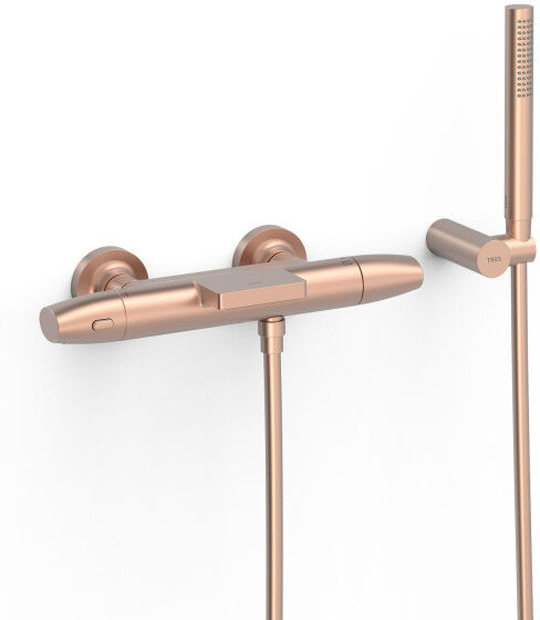Robinet Thermostatique Mural Pour Baignoire Et Douche Or Rose Mat 24k - Tres 19017479opm