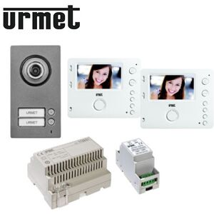 Interphone Video Couleur Kit Portier Video Mini Note 2 Avec 2 Moniteurs - Urmet 1722/94