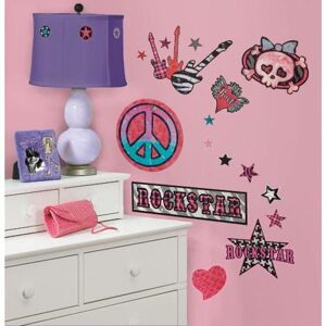 TheDecoFactory GIRLS ROCK N ROLL - Stickers repositionnables style Rock'n'Roll Girly Multicolore - Publicité
