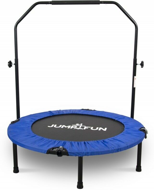 JUMP4FUN Mini Trampoline Fitness Pliable Double-Bar - Ø92cm, Bleu - Bleu - Jump4fun JUMP4FUN Mini Trampoline Fitness Pliable Double-Bar - Ø92cm, Bleu - Bleu - Jump4fun