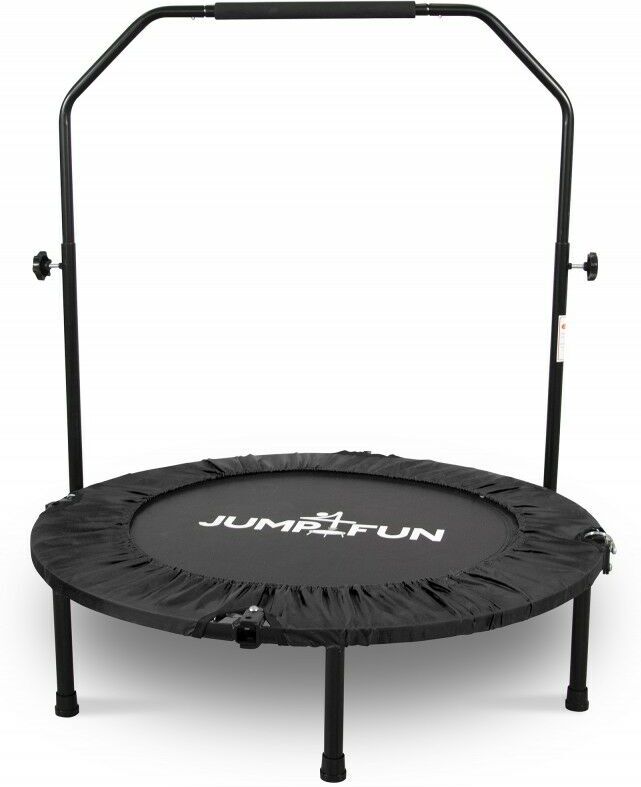 JUMP4FUN Mini Trampoline Fitness Pliable Double-Bar - Ø92cm, Noir - Noir - Jump4fun