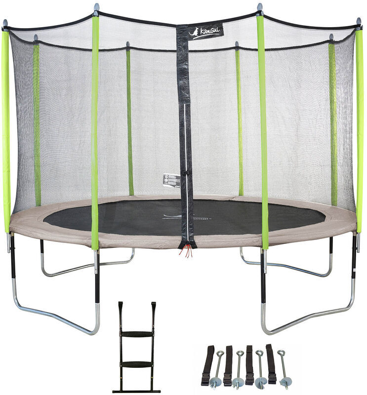 Kangui - Trampoline de jardin 365 cm + filet de sécurité + échelle + kit Kangui - Trampoline de jardin 365 cm + filet de sécurité + échelle + kit