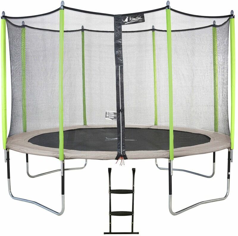 Kangui - Trampoline de jardin 365 cm + filet de sécurité + échelle JUMPI Kangui - Trampoline de jardin 365 cm + filet de sécurité + échelle JUMPI