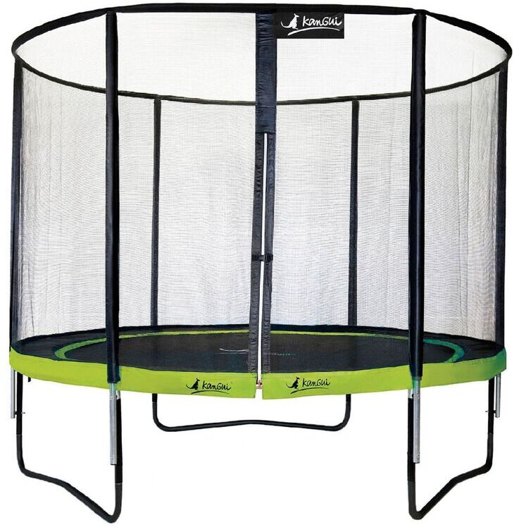Kangui - Trampoline de jardin rond 305 cm + filet de sécurité PUNCHI Vert 300 Kangui - Trampoline de jardin rond 305 cm + filet de sécurité PUNCHI Vert 300