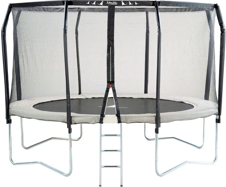 Kangui - Trampoline de jardin rond Ø426cm avec filet de sécurité + échelle Kangui - Trampoline de jardin rond Ø426cm avec filet de sécurité + échelle