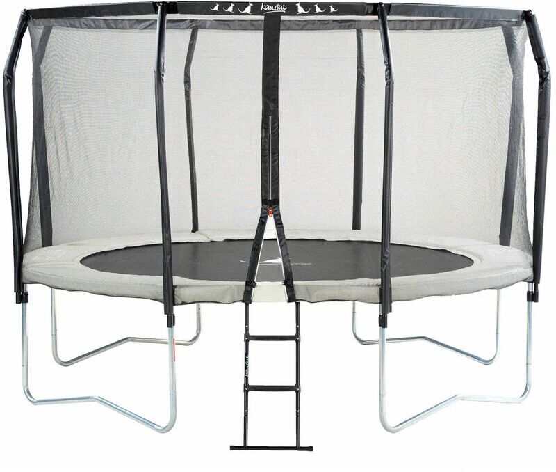 Kangui - Trampoline de jardin rond Ø366cm avec filet de sécurité + échelle Kangui - Trampoline de jardin rond Ø366cm avec filet de sécurité + échelle