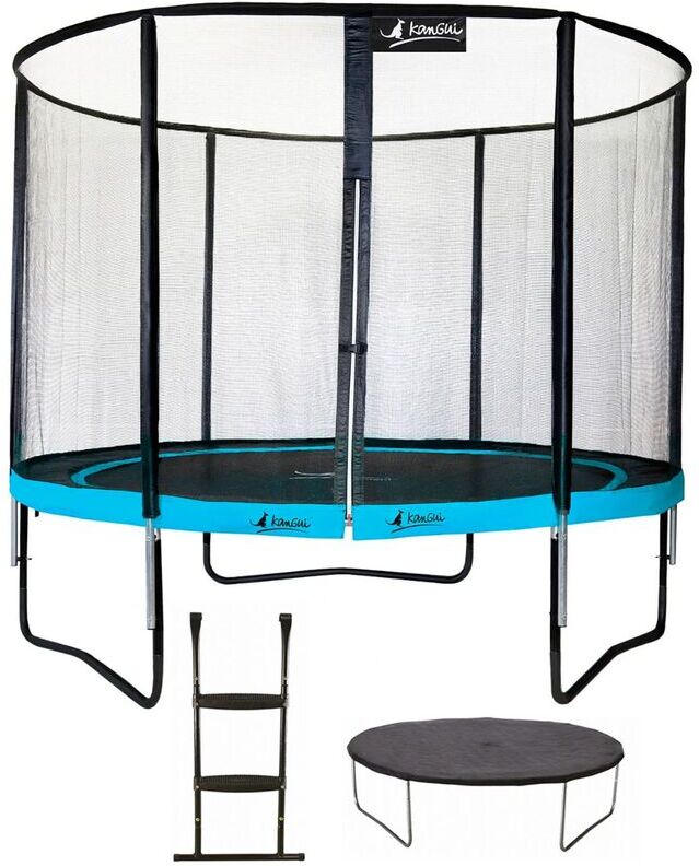 Kangui - Trampoline de jardin rond 305 cm + filet de sécurité + échelle + bâche Kangui - Trampoline de jardin rond 305 cm + filet de sécurité + échelle + bâche