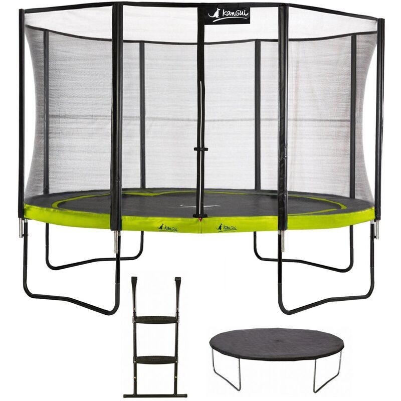 Kangui - Trampoline de jardin rond 430 cm + filet de sécurité + échelle + bâche Kangui - Trampoline de jardin rond 430 cm + filet de sécurité + échelle + bâche