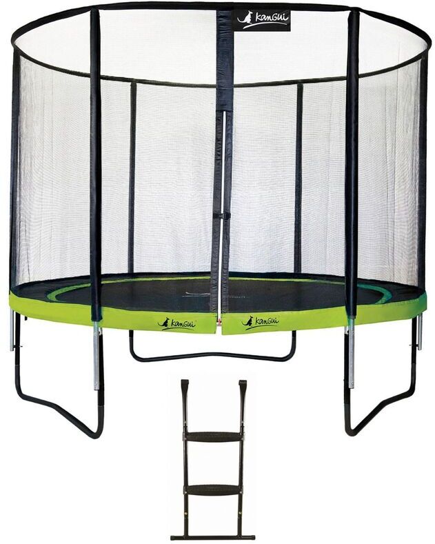 Kangui - Trampoline de jardin rond 305 cm + filet de sécurité + échelle PUNCHI Kangui - Trampoline de jardin rond 305 cm + filet de sécurité + échelle PUNCHI