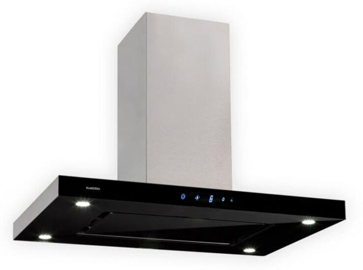 Klarstein Valeria Hotte îlot aspirante 90cm 650 m³/h LED Classe A verre & inox Klarstein Valeria Hotte îlot aspirante 90cm 650 m³/h LED Classe A verre & inox