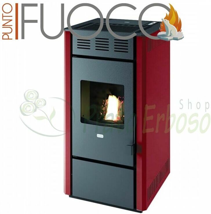 PUNTO FUOCO Martina - Poêle à granulés de 12 Kw, rouge PUNTO FUOCO Martina - Poêle à granulés de 12 Kw, rouge