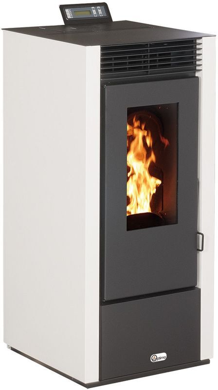 OPTIMO Poêle à granulés carré étanche USTICA blanc 14kW OPTIMO Poêle à granulés carré étanche USTICA blanc 14kW