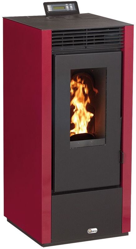 OPTIMO Poêle à granulés carré étanche USTICA bordeaux 11kW OPTIMO Poêle à granulés carré étanche USTICA bordeaux 11kW