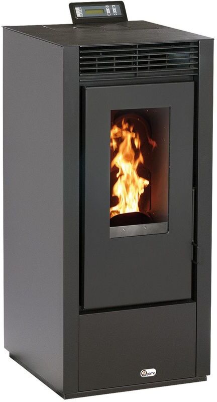 OPTIMO Poêle à granulés carré étanche USTICA noir 14kW OPTIMO Poêle à granulés carré étanche USTICA noir 14kW