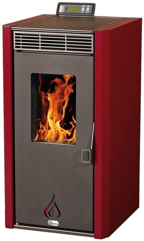 OPTIMO Poêle à granulés PANAREA rouge bordeaux 11kW - Optimo