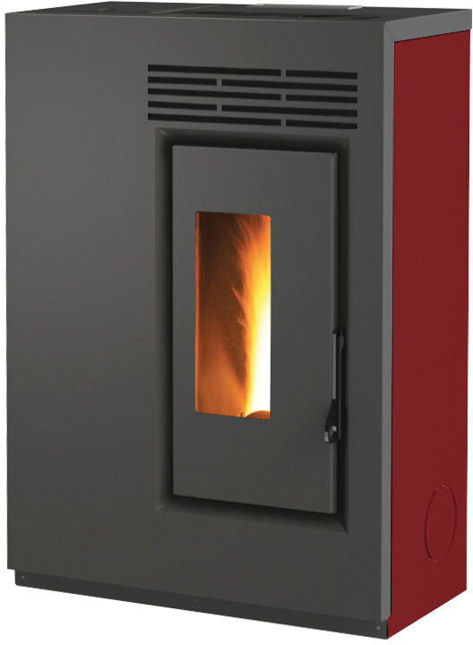 SAROM Poêle à pellet 'GE 60' 6 kW, Slim 25 cm - rouge SAROM Poêle à pellet 'GE 60' 6 kW, Slim 25 cm - rouge