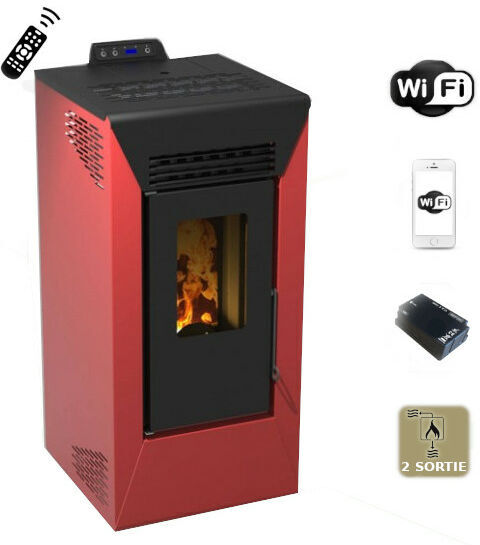 SAN MARCO POÊLE À PELLETS CANALISABLE BORDEAUX COURMAYEUR DE 8,74 KW AVEC WIFI - San Marco SAN MARCO POÊLE À PELLETS CANALISABLE BORDEAUX COURMAYEUR DE 8,74 KW AVEC WIFI - San Marco