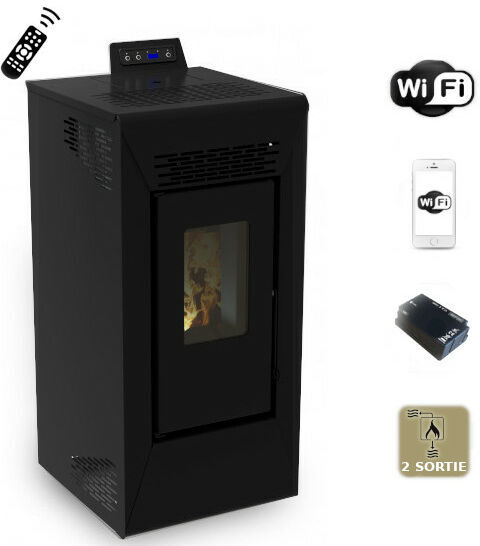 SAN MARCO POÊLE À PELLETS CANALISABLE NOIR COURMAYEUR DE 8,74 KW AVEC WIFI - San Marco SAN MARCO POÊLE À PELLETS CANALISABLE NOIR COURMAYEUR DE 8,74 KW AVEC WIFI - San Marco