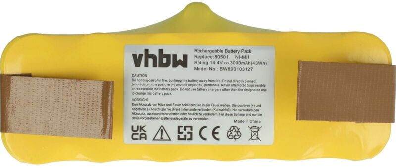 vhbw batterie Ni-MH 3000mAh 14.4V compatible avec iRobot Roomba 531, 534, 564, vhbw batterie Ni-MH 3000mAh 14.4V compatible avec iRobot Roomba 531, 534, 564,