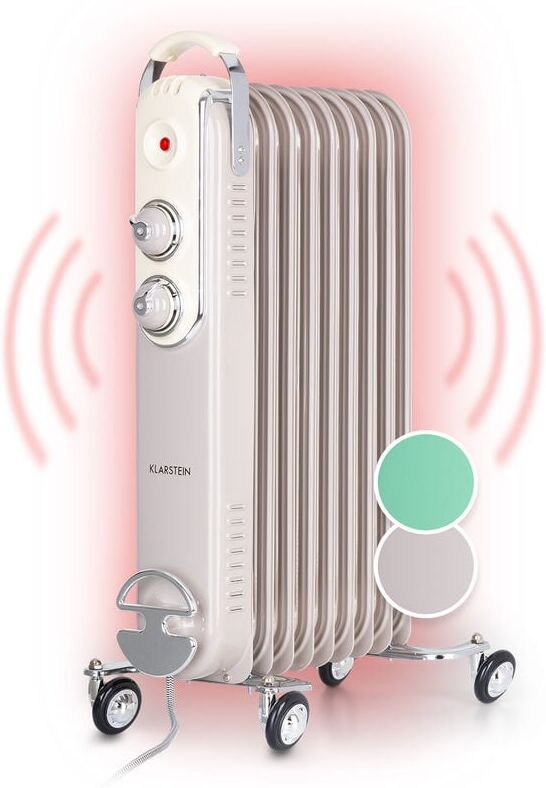 KLARSTEIN Thermaxx Retroheat radiateur à bain d'huile 2000 W roulettes taupe - Klarstein KLARSTEIN Thermaxx Retroheat radiateur à bain d'huile 2000 W roulettes taupe - Klarstein