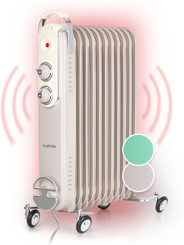 KLARSTEIN Thermaxx Retroheat radiateur à bain d'huile 2500 W roulettes taupe - Klarstein KLARSTEIN Thermaxx Retroheat radiateur à bain d'huile 2500 W roulettes taupe - Klarstein