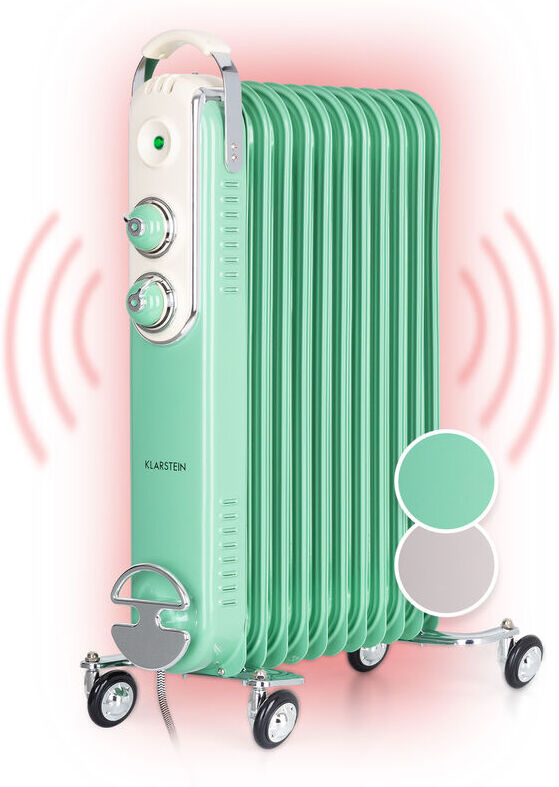KLARSTEIN Thermaxx Retroheat radiateur à bain d'huile 2500 W roulettes vert - Klarstein KLARSTEIN Thermaxx Retroheat radiateur à bain d'huile 2500 W roulettes vert - Klarstein