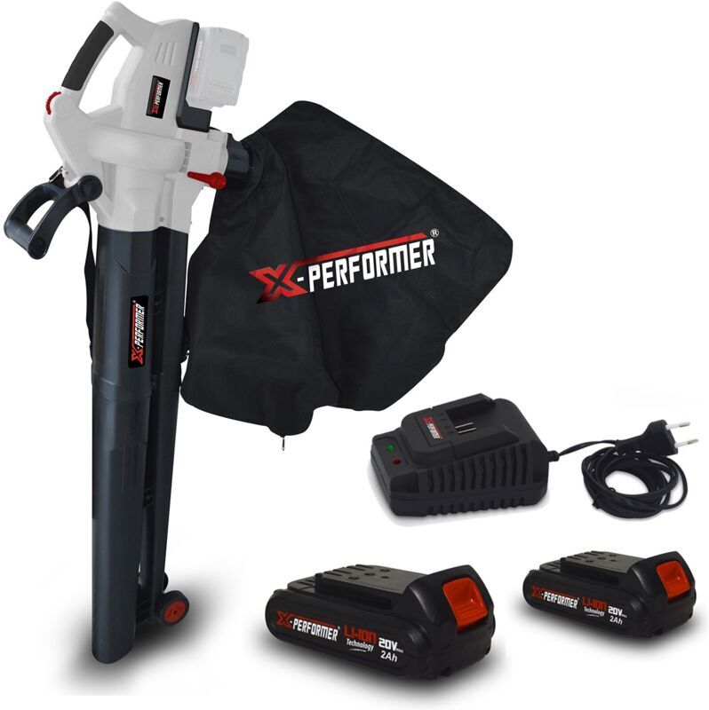 X-PERFORMER Aspirateur souffleur broyeur de feuilles 40V XPASB40LI-2B Sac récolt. 45 L X-PERFORMER Aspirateur souffleur broyeur de feuilles 40V XPASB40LI-2B Sac récolt. 45 L