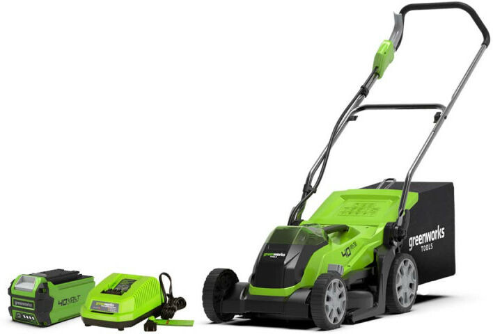 GREENWORKS Tondeuse GREENWORKS 40V - Coupe de 35cm - 1 batterie 2,0Ah - 1 chargeur GREENWORKS Tondeuse GREENWORKS 40V - Coupe de 35cm - 1 batterie 2,0Ah - 1 chargeur