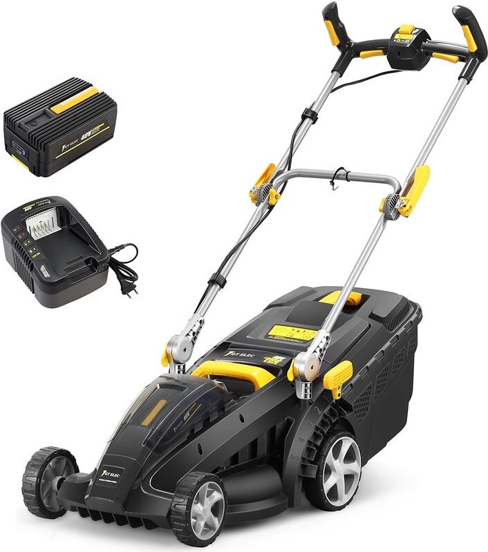 GT ELEC Tondeuse sans fil à batterie, 40 V, GT ELEC + batterie 4 Ah + chargeur GT ELEC Tondeuse sans fil à batterie, 40 V, GT ELEC + batterie 4 Ah + chargeur