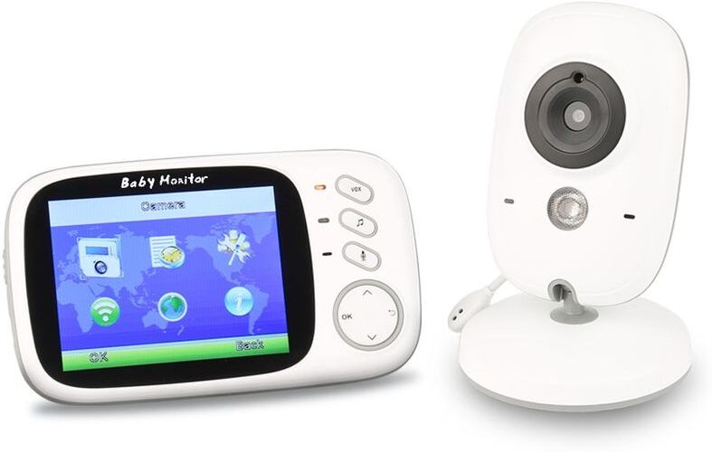 OOBEST Bébé Moniteur 3.2" LCD Couleur Babyphone Vidéo Ecoute Bébé Vidéo Camera