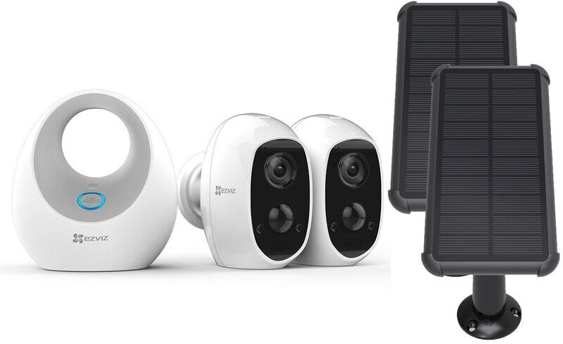 EZVIZ Pack 2 caméras C3A + Base + panneau solaire - Blanc - Ezviz EZVIZ Pack 2 caméras C3A + Base + panneau solaire - Blanc - Ezviz
