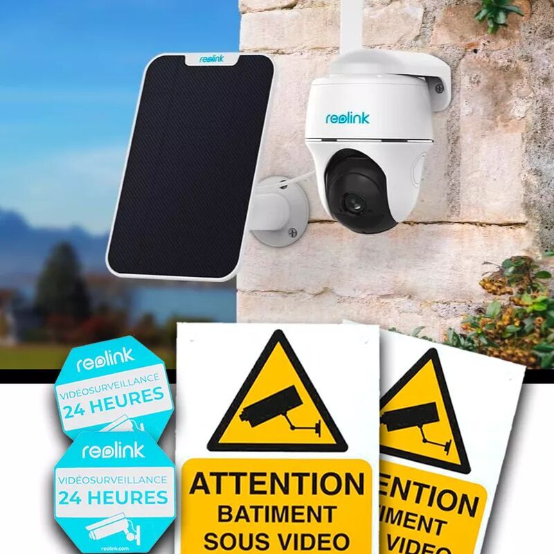 ULTRA SECURE Pack caméra 4G Reolink GO PT rotative 100% autonome sans fil version FR panneau ULTRA SECURE Pack caméra 4G Reolink GO PT rotative 100% autonome sans fil version FR panneau