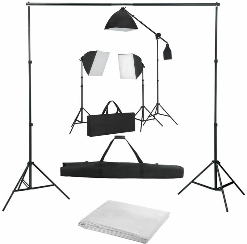 VIDAXL Kit de studio photo avec boîtes à lumière et toile de fond - Vidaxl