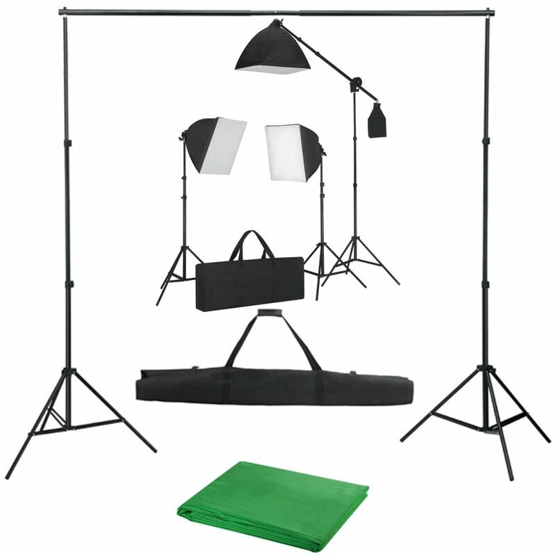 VIDAXL Kit de studio photo avec boîtes à lumière et toile de fond - Vidaxl