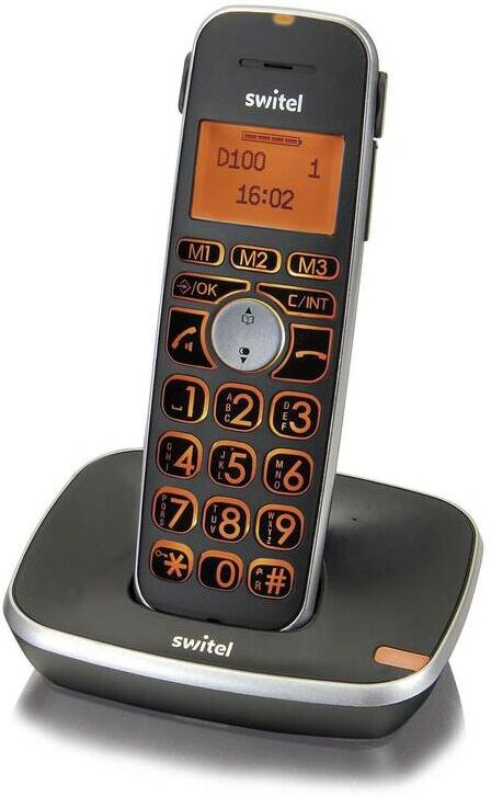 SWITEL Téléphone sans fil, extra résistant, à grosses touches, avec combiné SWITEL Téléphone sans fil, extra résistant, à grosses touches, avec combiné