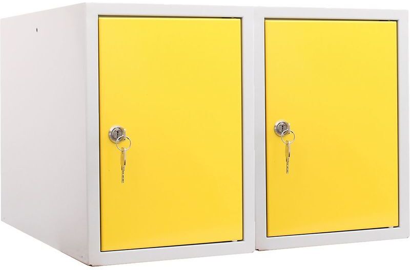 NEWPO 2x vestiaires multicases métalliques   HxLxP 35 x 25 x 45 cm   Jaune   Mega NEWPO 2x vestiaires multicases métalliques   HxLxP 35 x 25 x 45 cm   Jaune   Mega