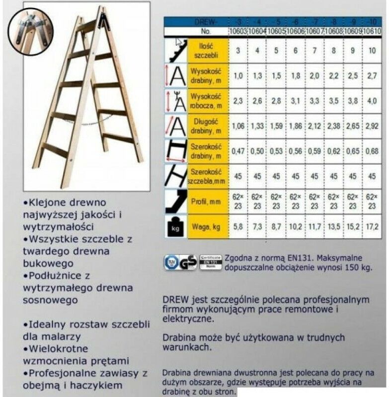 BRICOLINE Echelle en bois espacement peinture 5 niveaux BRICOLINE Echelle en bois espacement peinture 5 niveaux