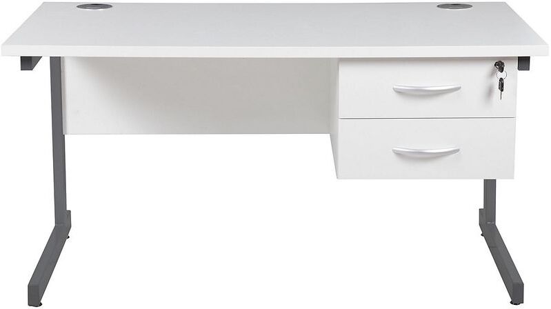 CERTEO Bureau rectangulaire compact avec 2 tiroirs   piétement en C   LxP 1200 x 600 CERTEO Bureau rectangulaire compact avec 2 tiroirs   piétement en C   LxP 1200 x 600