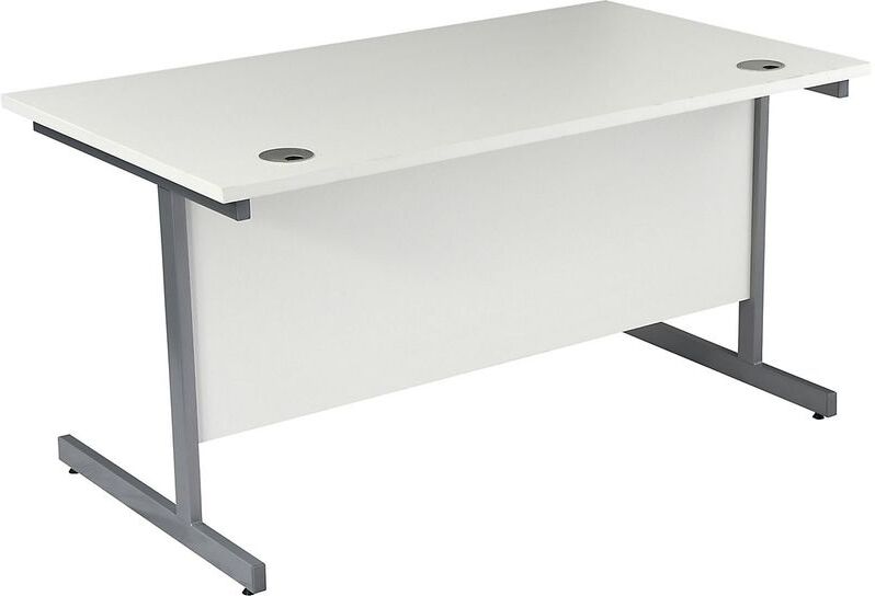 CERTEO Bureau rectangulaire piétement en C   LxP 1000 x 800 mm   pieds argentés CERTEO Bureau rectangulaire piétement en C   LxP 1000 x 800 mm   pieds argentés